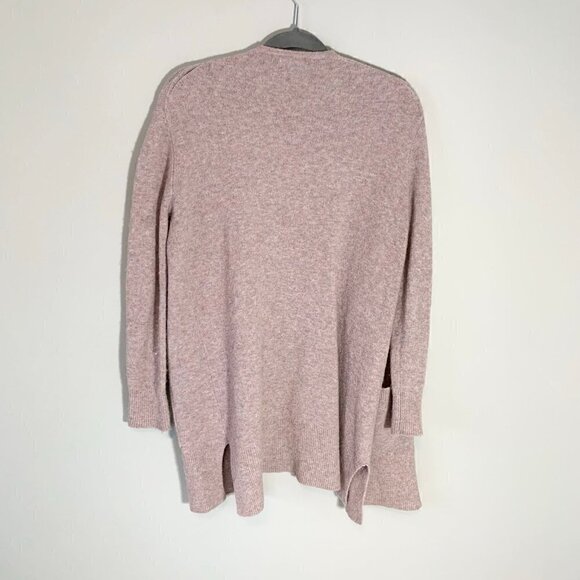 Madewell wool alpaca tunic length open front kent cardigan sweater with pockets - Picture 7 of 10